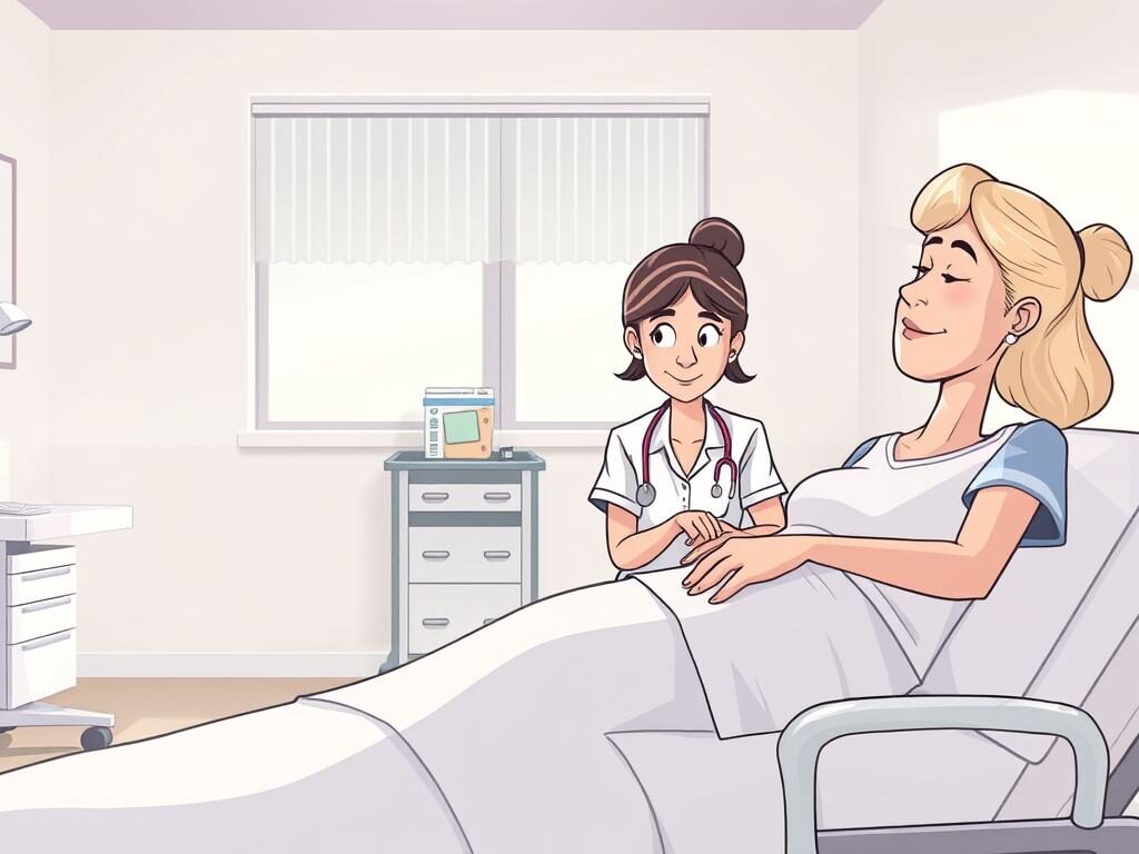 A well-lit examination room, crisp white walls and gleaming medical equipment in the foreground. A nurse attentively caring for a patient's pressure injury, gently cleansing the wound and applying a sterile dressing. The patient's face is serene, conveying a sense of trust and relief. In the background, a mobile cart with advanced wound care supplies stands ready, hinting at the specialized care available. Soft, natural lighting filters in through a window, creating a calming atmosphere. The scene evokes professionalism, empathy, and the expertise required to effectively manage pressure injuries in a comfortable, home-like setting.